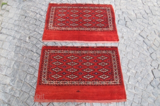 Turkoman Chuval pair wanderful colours size 1,17 x 0,78 cm each one and  Circa 1900                 