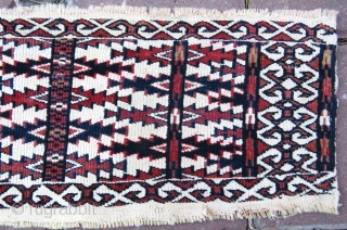Turkoman Ak Chuval part wonderful colors and very good condition size 1,21x17 cm  Circa 1900                 