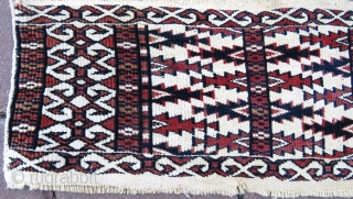 Turkoman Ak Chuval part wonderful colors and very good condition size 1,21x17 cm  Circa 1900                 