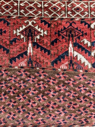 Old Turkoman Engsy rug nice colors and nice conditions all original AVAILABLE if need any more information please contact DM - E-mail  sahcarpets@gmail.com  or WhatsApp +905358635050 
Thank you very much  ...