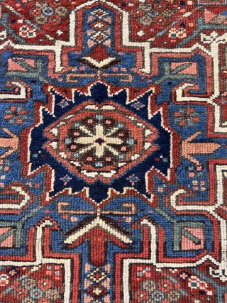 Antique Karaja Rug 4’4”x6’1” feet ( 1,35x1,87 cm ) very nice colors large border and nice conditions all original AVAILABLE if need any more information please contact DM - E-mail  sahcarpets@gmail.com  ...
