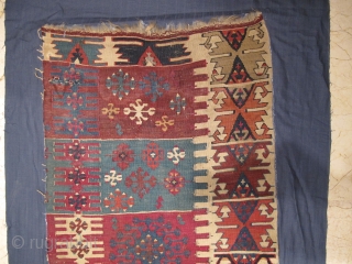 Antique Anatolian Kilim Fragment all colours are natural and wonderful Circa 1850                     