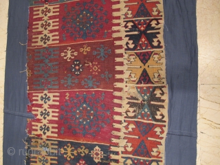 Antique Anatolian Kilim Fragment all colours are natural and wonderful Circa 1850                     