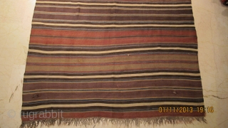 Caucasian Kasak Kilim Very nice stripe kilim with beautiful purple color and size 3,00x 1,60 cm it is need There are only 3 holes the size of walnuts and we did not  ...