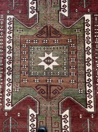 Old Decorative SEVAN Rug 5’”x8”feet ( 1,65x2,45 cm )  This carpet was woven by our Armenian citizens in Turkey KARS City 80-90 years ago. AVAILABLE  have a very nice musty  ...
