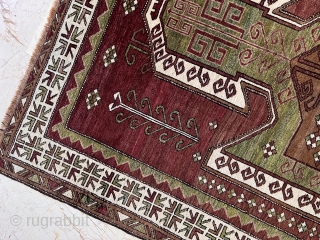 Old Decorative SEVAN Rug 5’”x8”feet ( 1,65x2,45 cm )  This carpet was woven by our Armenian citizens in Turkey KARS City 80-90 years ago. AVAILABLE  have a very nice musty  ...