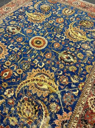 Old Decorative Tabriz Rug 9’2”x11’10” feet ( 2,80x3,58 cm ) nice colors and nice conditions all original AVAILABLE if need any more information please contact DM - E-mail  sahcarpets@gmail.com    ...