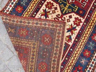 Caucasian Fakhrolo Kasak rug all original wonderful colors and excellent condition  Circa 1880                   