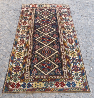 Antique Caucasian Shirvan rug amazing colors and full pile Circa 1880                      