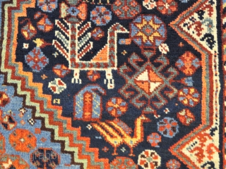 Antique Khamseh rug triple medallion wonderful colors and excellent condition all original Circa 1900- 1910                  