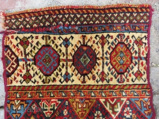 Antique Shekarlu Qashgai fragment amzing colors and wool size 90x45 cm Circa 1875                    