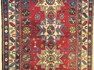 Antique Kuba Shirvan Lesghe wonderful colors and very nice condition all original some aria 02 % low pile  size : 2,60 x 1,26 cm Circa 1890-1900      