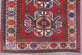 Kasak rug wonderful colors and very nice condition not full pile but in normal condition and size 3,06x1,38 cm Circa 1890-1900            