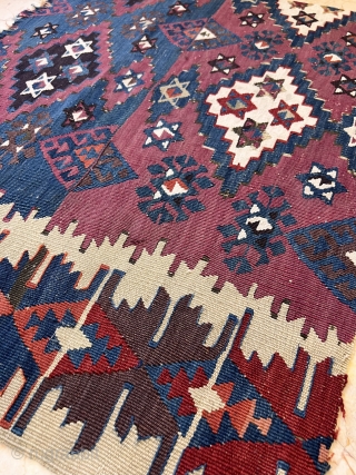 Antique Turkish kilim Fragment amazing colors and nice conditions all original AVAILABLE if need any more information please contact DM - E-mail  sahcarpets@gmail.com   
Thank you very much #ottoman.neo 
  ...