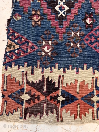 Antique Turkish kilim Fragment amazing colors and nice conditions all original AVAILABLE if need any more information please contact DM - E-mail  sahcarpets@gmail.com   
Thank you very much #ottoman.neo 
  ...