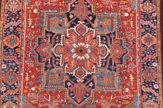 Antique Heriz Carpet wonderful colors and very nice condition all original size 2,90x1,96 cm Circa 1900                 