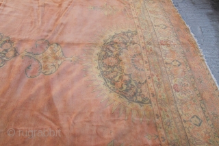 Anatolian oushak large carpet  very fine and size 21'00 x 27'00 foot ( 8,20x6,40 cm) Circa 1900               