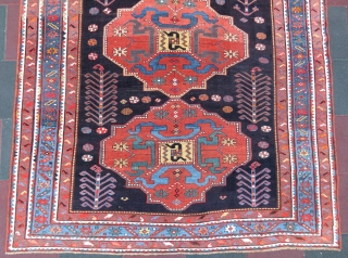 Antique caucassian cloudband kasak rug very nice colors and very good condition all original size 3,87x2,17 cm Circa 1910 it has arabic calander 1332         