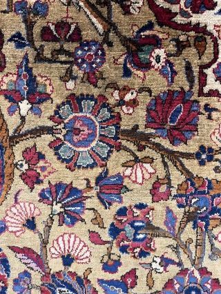 Antique Kashan silk rug 3’05”x5’7” feet ( 93x1,70 cm ) very nice colors and nice conditions all original AVAILABLE if need any more information please contact DM - E-mail  sahcarpets@gmail.com   ...