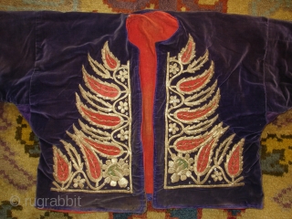 Ottoman waistcoat metalic thread on welvet Circa 1890 or 1900                       