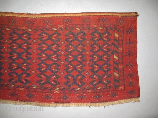 Turkmen-Ersari Torba, Middle 19th century, Graet natural colors, Good condition, Not resored, Size: 105 x 42 cm. 41" x 16.5" inch.            