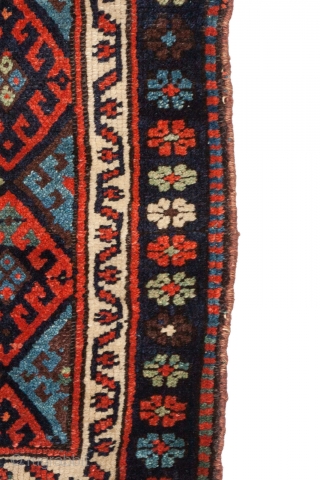 Kurdish Bag-face, Late 19th century, Great colours, High pile, Not restored, Size: 75 x 64 cm. ( 29.5 x 25.2 inch ) 
          