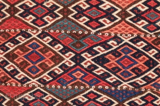 Shahsavan spoon-bag (Ghashoghdan), Circa 1900, Great condition, Good colours, Not restored, Size: 83 x 37 cm. ( 32.7 x 14.6 inch ).           
