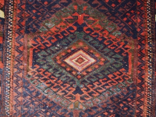 Baluch with silk, a cat in the center. Size: 95 x 62 cm.                    