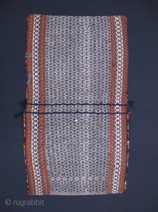 Qashqai Saddle-bag (Khorjin), Circa 1900, Warp-faced techniue, Great condition and colors, Not resored, Size: 100 x 58 cm. (39.5 x 23 inch).           