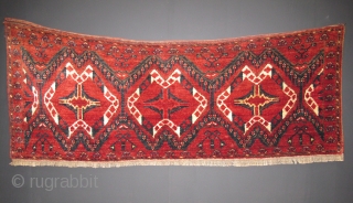 Ersari Trapping, Circa 1900, Excellent condition, Natural dyes, Size: 146 x 60 cm. 57.5 x 23.5 inch.                