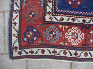 Antique Kazak, Circa 1880, Good condition, Some very small professional repairs have been done, Nice colors, See photos, 295 x 158 cm.

           
