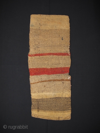 Small Bijar khorjin, Late 19th century, Soumak weaving, Original condition with natural dyes. Not restored, Size: 34 x 13 cm. 13.4"x 5".           