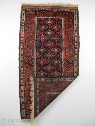 Baluch rug, Excellent condition, Circa 1900, Natural colours, Not restored, Size: 160 x 82 cm.                  