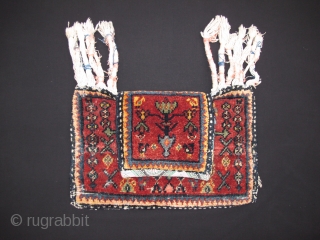 Sarogh?(Hamedan region)Salt bag, Circa 1900, Good condition, Not restored, Size: 44 x 41 cm. 17.3" x 16".                