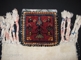 Sarogh?(Hamedan region)Salt bag, Circa 1900, Good condition, Not restored, Size: 44 x 41 cm. 17.3" x 16".                