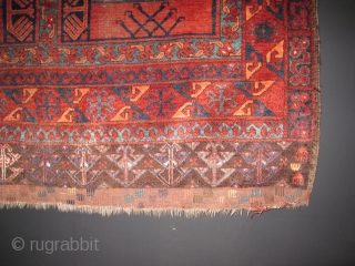 Turkmen-Ersari Ensi, Circa 1900, Natural colors with shiny wool, Size: 200 x 150 cm. 78.7" x 59".                