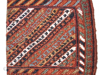 Afshar Chanteh, Late 19th century, Excellent and original condition with all natural colors, Not restored, Size (without fringe): 21 x 18 cm. 8.3" x 7.1".        