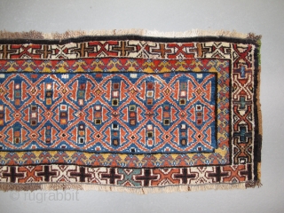 Shahsavan-Veramin pile panel, Late 19th century, Very good condition, All natural colours, Some invisible repairs, Size: 104 x 35 cm. (41 x 14 inch).         