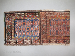 Shahsavan-Veramin pile panel, Late 19th century, Very good condition, All natural colours, Some invisible repairs, Size: 104 x 35 cm. (41 x 14 inch).         