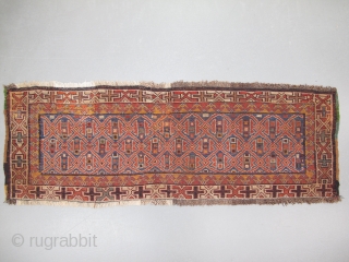 Shahsavan-Veramin pile panel, Late 19th century, Very good condition, All natural colours, Some invisible repairs, Size: 104 x 35 cm. (41 x 14 inch).         