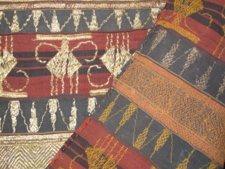 Indonesian Textile with golden threads, Circa 1900? Good and original condition, Size: 115 x 110 cm. 45.3" x 43.3".              