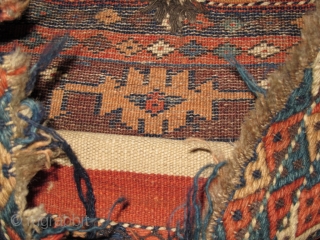Kurdish (Jaff) bag, late 19th century, Nice colors, Not restored, Size: 62 x 62 cm. 24.4" x 24.4".               
