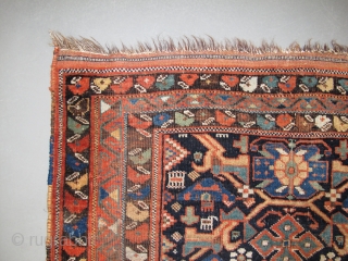 Afshar rug, Late 19th century, Great colors, Good condition (few wear spots), Not restored, Size: 145 x 115 cm. 57" x 45" inch.          
