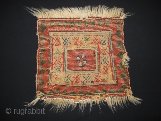 Anatolian bag-face, 19th century, All natural colors, Not restored, Size: 36 x 31 cm. 14" x 12".                