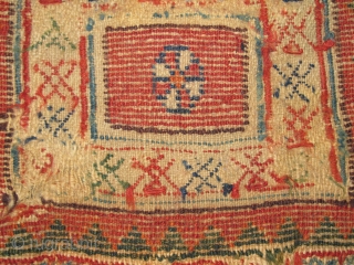 Anatolian bag-face, 19th century, All natural colors, Not restored, Size: 36 x 31 cm. 14" x 12".                