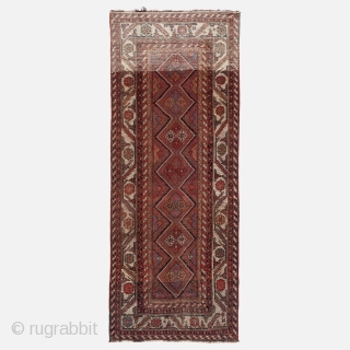 Kurdish rug, Late 19th century, Excellent condition, High pile, All natural colours, Size: 270 x 105 cm. (106 x 41 inch).            