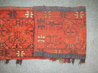 Ersari Torba, Circa 1900, Excellent condition, Natural colors, Not restored,  Size: 154 x 46 cm.                 