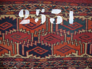 A Yomud-Torba? Circa 1900? Excellent condition, Not restored, All natural colours, Size: 145 x 35 cm.                 