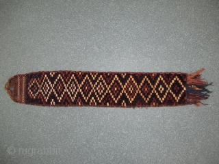 Baluch Animal Trapping, Circa 1900, Nice colours, Shiny wool, Size: 110 x 20 cm.                   