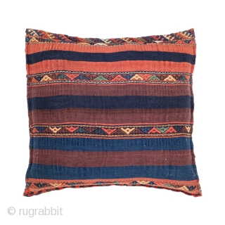 Kurdish cushion, Late 19th century, Excellent condition, All natural colours with good pile, not restored, Size: 51 x 55 cm. ( 20.3 x 21.6 inch ), www.sadeghmemarian.com      